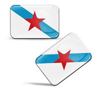 Biomar Labs Pegatinas Bandera Galicia Estrella para Coche 3D Pack 2 Ud F 92