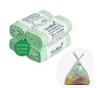 bioMat Bolsas de Basura Compostables 10l con Asas, 104 Bolsas, Certificado DINplus, Climáticamente Neutro, Fabricado en Alemania