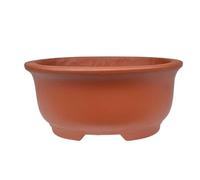 BIOMATA Maceta Bonsai Ceramica para Shohin 14,3x12x6,5 cm cm | Maceta Ovalada Gres Roja | Maceta para Bonsai Resistente a Cualquier Clima | Tiesto Ceramica con Drenaje Base Plana