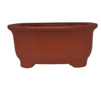 BIOMATA Maceta Bonsai Ceramica para Shohin 14x12x6,5 cm cm | Maceta Mokko Gres Roja | Maceta para Bonsai Resistente a Cualquier Clima | Tiesto Ceramica con Drenaje Base Plana
