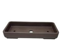 BIOMATA Maceta Bonsai Ceramica Rectangular para Kifu y Chujin | Estilo Bosque 2 Tamaños | 40,5x20x6,3 cm la Pequeña y 47x23,3x6,7 cm la Grande | Maceta para Pinos Bonsai Gres sin Esmalte (Pequeña)