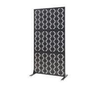 Biombo aaskis para interior acero 200x100x50cm - negro [casa.pro] 100 cm