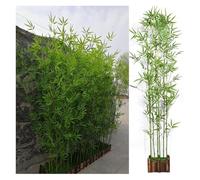 Biombo artificial de bambú para habitación, árbol sintético alto con base de madera, simulación realista para uso en exteriores, 1 m de altura