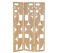 Biombo con 3 Hojas de MDF Calado en Natural