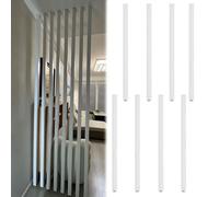 Biombo de listones de madera, 6 columnas divisoras ajustables para entrada de oficina, vestíbulo, 100-240 cm de altura del suelo al techo