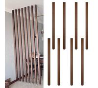 Biombo de listones de madera, 6 columnas divisoras ajustables para entrada de oficina, vestíbulo, 100-240 cm de altura del suelo al techo
