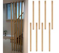 Biombo de listones de madera, 6 columnas divisoras ajustables para entrada de oficina, vestíbulo, 100-240 cm de altura del suelo al techo