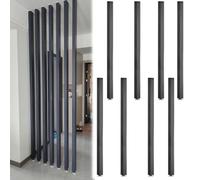 Biombo de listones de madera, 6 columnas divisoras ajustables para entrada de oficina, vestíbulo, 100-240 cm de altura del suelo al techo