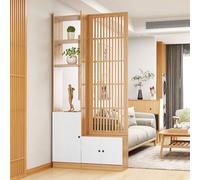 Biombo de madera moderno independiente, armario de almacenamiento temporal, estantería con estantes para oficina en casa, 110 x 30 x 220 cm