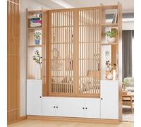 Biombo de madera moderno independiente, armario de almacenamiento temporal, estantería con estantes para oficina en casa, 110 x 30 x 220 cm