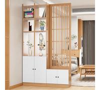 Biombo de madera moderno independiente, armario de almacenamiento temporal, estantería con estantes para oficina en casa, 110 x 30 x 220 cm