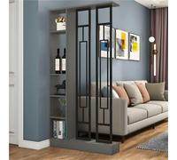 Biombo de pared moderno de madera para interiores con múltiples estantes, armario de almacenamiento temporal, separador de divisiones para el hogar, oficina, dormitorio