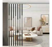 Biombo de pared - Separadores de habitación de 100 a 300 cm de alto, paneles de privacidad negros con listones de metal para oficina, escalera y loft - Soluciones modernas de separación de espacios