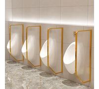Biombo de privacidad para orinarios, tabique de pared para urinario, partición de acero inoxidable para baños públicos, divisor decorativo de pared, dorado, 2 piezas