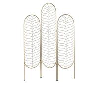 Biombo Decorativo de 3 Paneles Plegable de Hierro con Marco de Metal Dorado Pescia