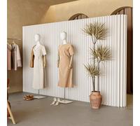 Biombo divisor de ambientes plegable y ajustable de papel para privacidad en el hogar y la oficina. Separador de pared decorativo portátil para dormitorios, estudios y exposiciones White-7x2.4m