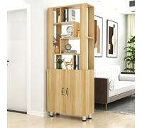 Biombo Divisor de Entrada de Madera Independiente, Separador de privacidad con estantes y Armario de Almacenamiento, fácil de Montar, para la decoración de dormitorios y oficinas.(B,100cm/39.4in)