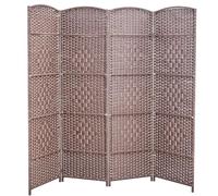 Biombo divisor de habitación de bambú, 4 paneles plegables de privacidad, partición de madera independiente para interiores, separador de habitación portátil para dormitorio