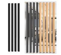 Biombo divisor de habitación negro, 6 paneles, sin taladrar, partición decorativa para cafetería, hogar y hotel, separación de suelo a techo (135 cm)