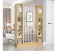 Biombo divisorio de Entrada, Moderno biombo Independiente, con estantes de Almacenamiento, partición Abierta de Madera, Adecuado para dormitorios y oficinas, fácil de Instalar.(F,140cm/55.1in)
