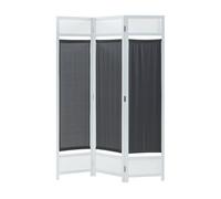 Biombo dorotea con 3 paneles 120x170 cm - blanco/gris oscuro [en.casa]