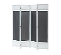 Biombo dorotea con 4 paneles 160x170 cm - blanco/gris oscuro [en.casa] 170 cm