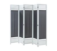 Biombo dorotea con 5 paneles 200x170 cm - blanco/gris oscuro [en.casa]