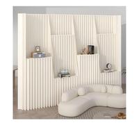 Biombo escalable con Estante de Almacenamiento, biombo de Papel Kraft Blanco, sin Montaje, para Interiores de 2 x 2,2 m: una solución Elegante y Funcional.