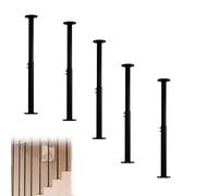 Biombo independiente con balaustres de hierro, columna divisoria for recibidor, for casa té o cafetería, 50 a 89 cm(5pcs-Black,190-350cm/74-137in)