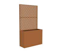 Biombo malja con jardinera acero 146x83x31cm marrón [casa.pro]
