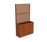 Biombo malja con jardinera acero corten 146x83x31cm marrón óxido [casa.pro]