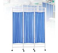 Biombo Médico Con Ruedas - Separador De Ambientes, Panel Divisorio Portátil, Estructura Metálica Para Hospitales Y Clínicas - Divisor Móvil Para Interiores(Blue,3-Panel)