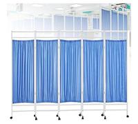 Biombo Médico Con Ruedas - Separador De Ambientes, Panel Divisorio Portátil, Estructura Metálica Para Hospitales Y Clínicas - Divisor Móvil Para Interiores(Blue,5-Panel)