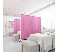 Biombo Médico Con Ruedas, Separador De Ambientes Plegable De 1,8 M De Alto, Con 1/2/3/4/5 Paneles, Portátil, De Nailon Impermeable, for Clínicas, Oficinas Y Salones De Belleza.(Pink,2-panel)