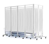 Biombo Médico Móvil, Separador De 3, 4, 5 O 6 Paneles Con Ruedas Silenciosas, Divisor De Ambientes Plegable (tipo Cerca Temporal), Separador Flexible Para Clínicas Y Salones(White,6 Panel)