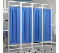 Biombo Médico Plegable De 4 Paneles, Biombos Divisorios De Ambientes, Biombo Médico De Acero Inoxidable, Cortina Con Ruedas Para Hospitales, Clínicas, Salas De Urgencias(Blue)