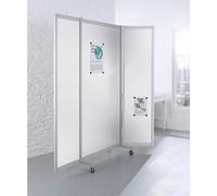 Biombo móvil, ignífugo marco de aluminio, superficie de panel magnética