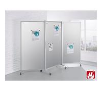 Biombo móvil, ignífugo marco de aluminio, superficie de panel magnética