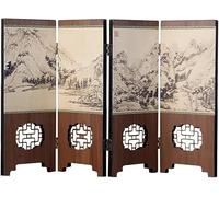 Biombo pequeño, Mini biombo Plegable de Estilo asiático, Separador de ambientes de 4 Paneles for privacidad de Escritorio, decoración de Oficina, partición Decorativa Oriental