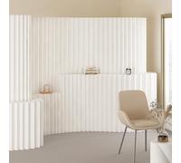 Biombo Plegable con Estante: Separador de privacidad Multifuncional para Oficina y hogar, Panel de exhibición de Papel Kraft, diseño fácil de Montar, solución Que Ahorra Espacio.