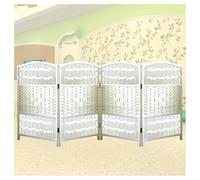 Biombo Plegable Corto, Separador portátil de 60 cm de Alto para Interiores, Pantalla Opaca de Tejido, Pared Temporal para Oficina, hogar y Dormitorio (Blanco, 60 x 30 cm, 5 Paneles)