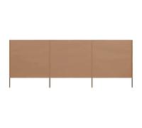 Biombo plegable de 3 paneles 400 cm x 80 cm, color gris y pantalla contra el viento de tela no tejida con postes de madera