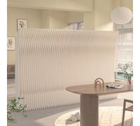 Biombo Plegable Multifuncional en Forma de Media Luna: biombo Independiente de Papel Kraft para hogar y Oficina, solución Elegante para privacidad, Separador de Espacios, decoración versátil