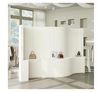 Biombo Plegable Retráctil, Biombos De Papel Y Mamparas De Privacidad Plegables, Mamparas De Oficina De Papel, Pared Divisoria Portátil Para Oficina(White,H150xL100-200cm)