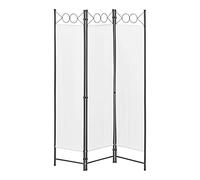 Biombo Separador de 3 Paneles Saragossa 171 x 120 cm Decoración Interior contra Visión Mampara Lateral Protectora Pantalla Divisor de Habitaciones Acero Blanco
