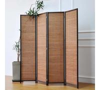 Biombo Separador De Ambientes De Bambú De 4/6 Paneles Y Panel Plegable, Biombos Separadores De Ambientes, Decoración De Pared Divisoria Independiente, Para Sala De Estar Y Dormitorio(150x160cm)