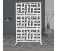 Biombo separador de ambientes, metal, protección visual para interior y jardín, separador decorativo independiente con soporte para balcón, terraza, jacuzzi, separador de espacios, 120 x 40 x 190 cm