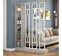 Biombo Separador de ambientes Moderno de Madera con estantería y estantes, | Separador de pared temporal para almacenamiento y exhibición en interiores con múltiples estantes para decoración del hogar,