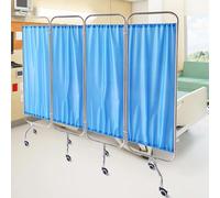 Biombo Separador De Ambientes, Schermo Divisorio Per La Privacy Portatile Per Interni Con Tubo In Acciaio Inossidabile, Tende Divisorie Per Stanze Mediche Pieghevoli E Mobili Su Ruote(Blue,4 Panels)