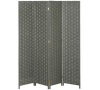 Biombo separador de habitación de madera de 4 paneles para interior HOMCOM, 159.5L x 169.5H x 1.6D cm